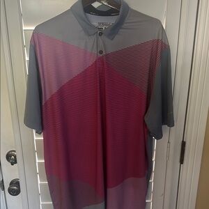 New Balance Gray and Pink Polo Shirt with Modern Design